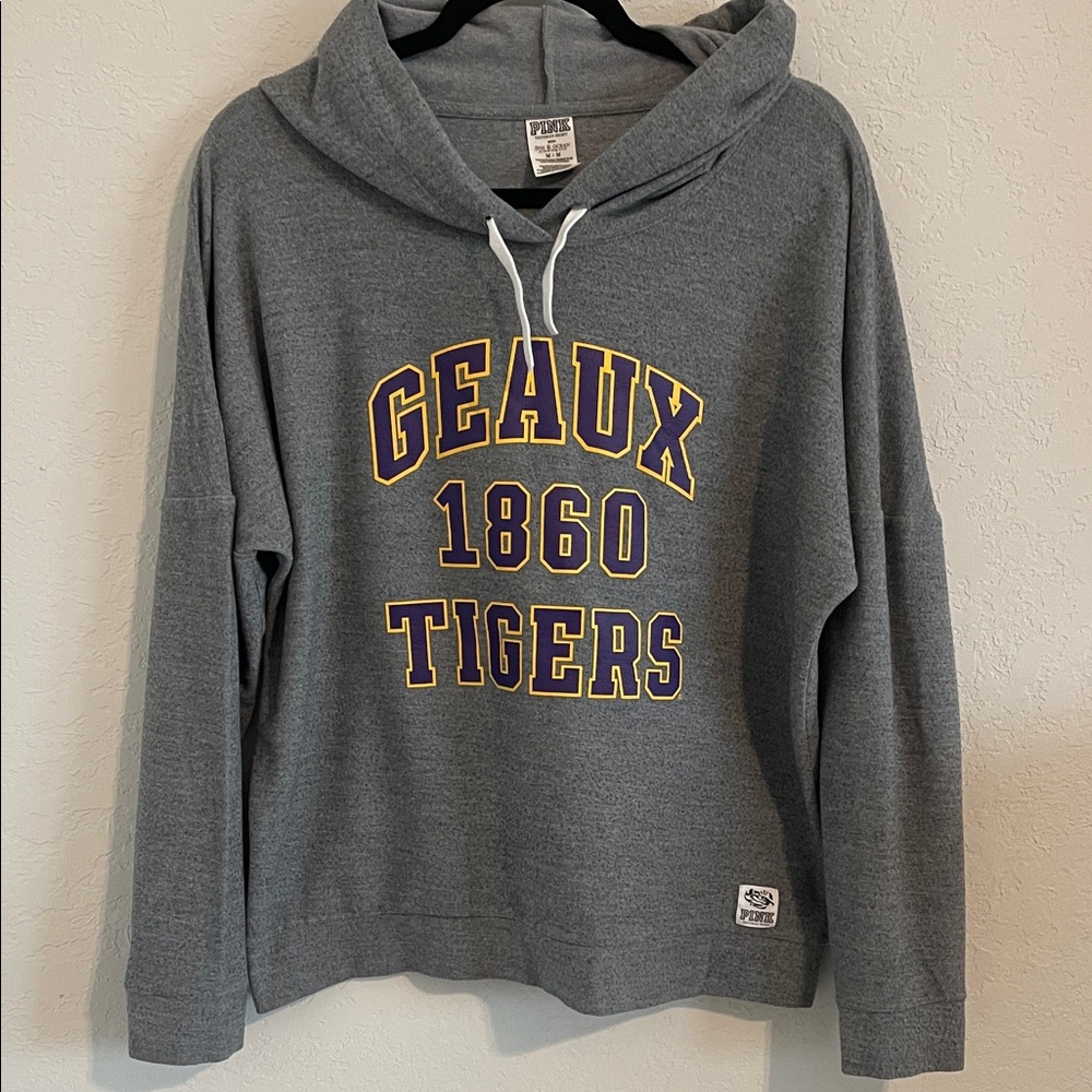 VS PINK Victoria's Secret LSU Gray Hoodie Medium